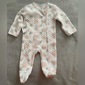 Shabby Chic 6-9mos One Piece Sleepwear With Footies and Hand Mittens